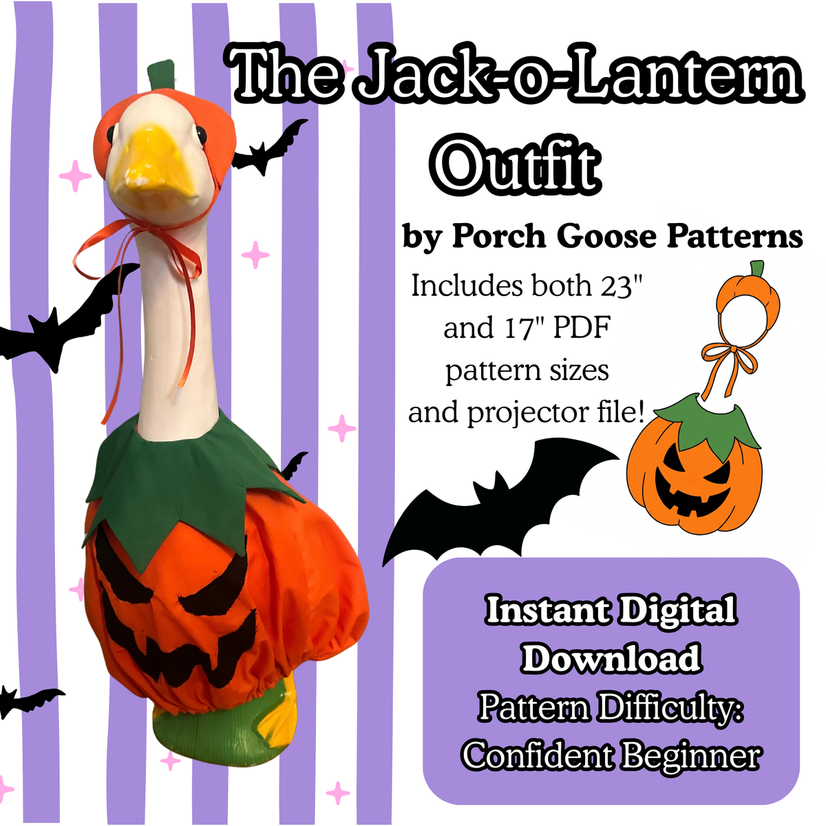 Jack-o-Lantern Porch Goose Sewing Pattern